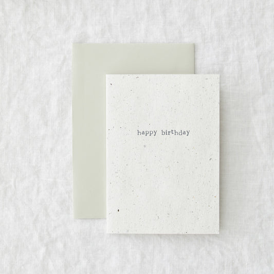 Happy Birthday - letterpress eco-friendly hop greeting card