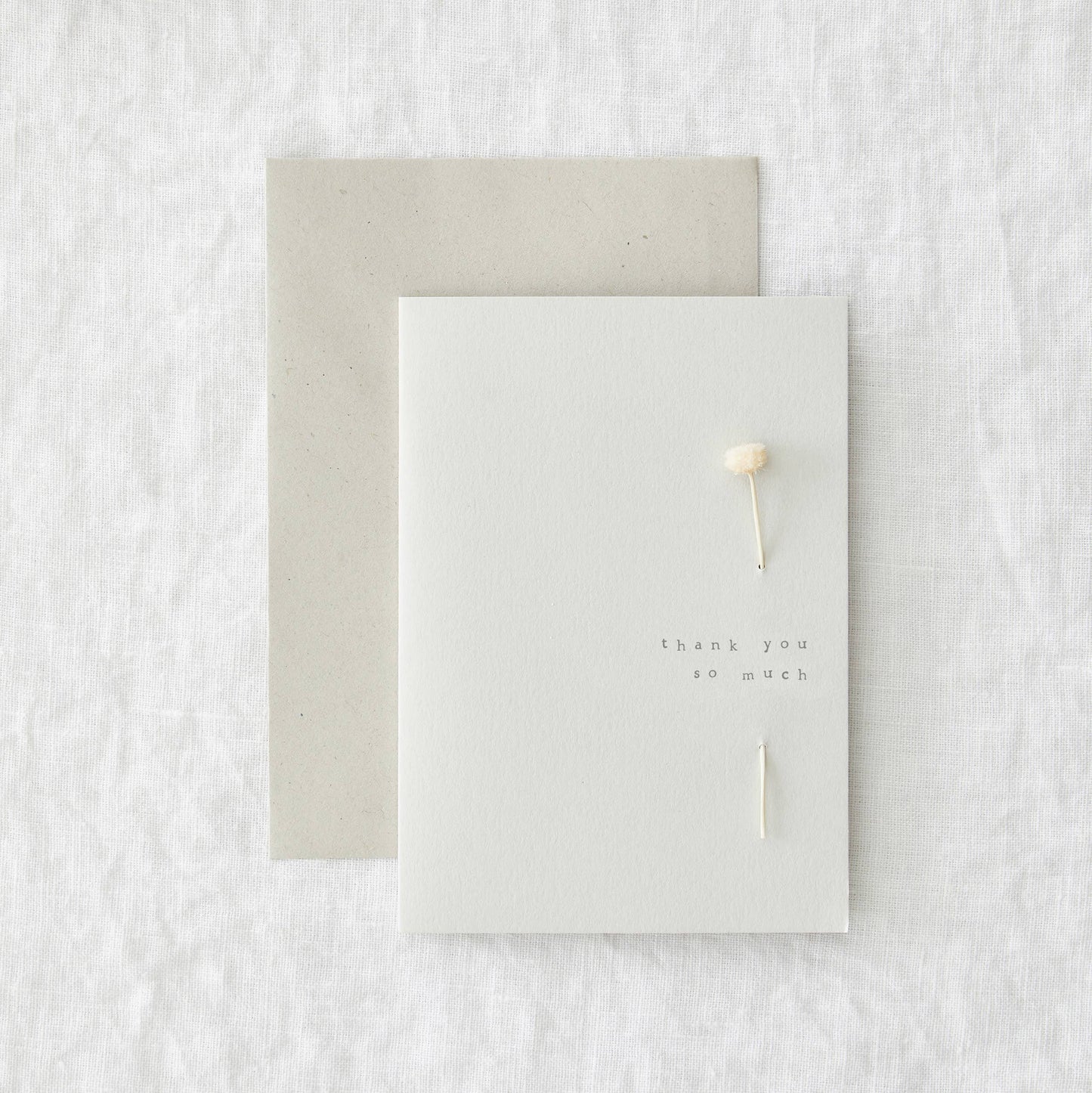 Thank you - threaded dried flower greeting card